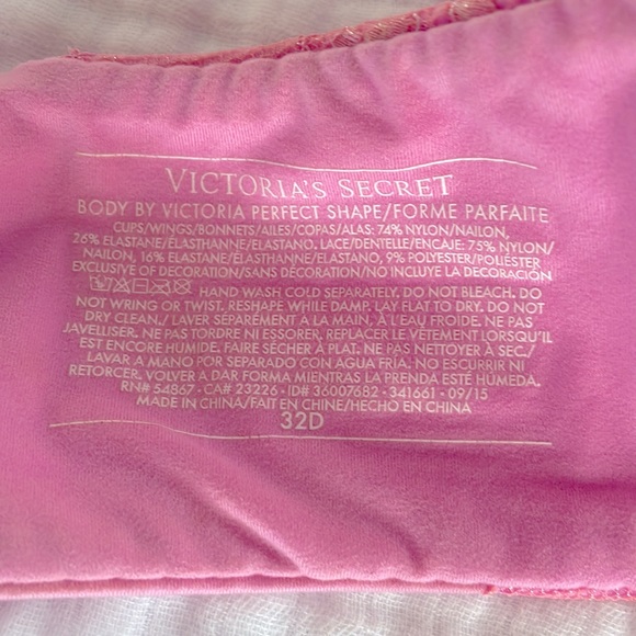 Vintage Body by Victoria Perfect Shape Bra 32D - Pink with Lace Detail - Picture 4 of 9